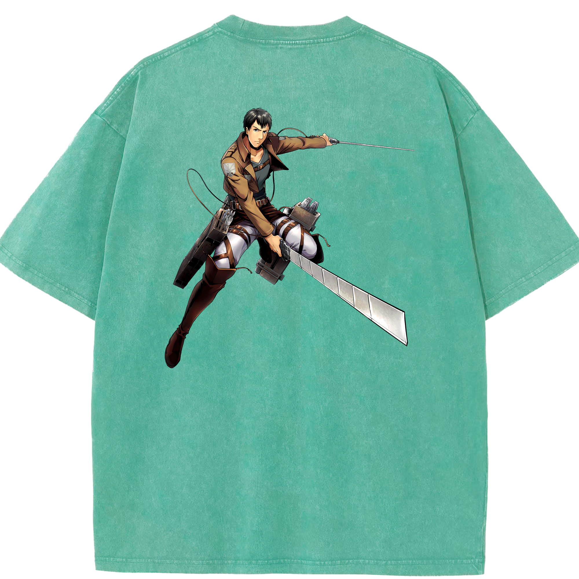 （画像用） 進撃の巨人 ベルトルト・フーバー Attack on Titan Bertholdt Hoover 綿100% ヴィンテージ風 半袖Tシャツ（背面プリント）